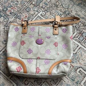 COACH Peyton Signature Clover Floral Top Mini Tote new rare y2k